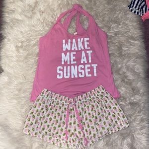 PINK pineapple and pink medium pajama set